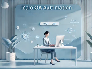 DALL·E 2025-11-10 06.16.36 - A clean, modern course banner with a blue color palette inspired by Zalo (#007AFF). A professional Vietnamese business owner is working on a laptop an